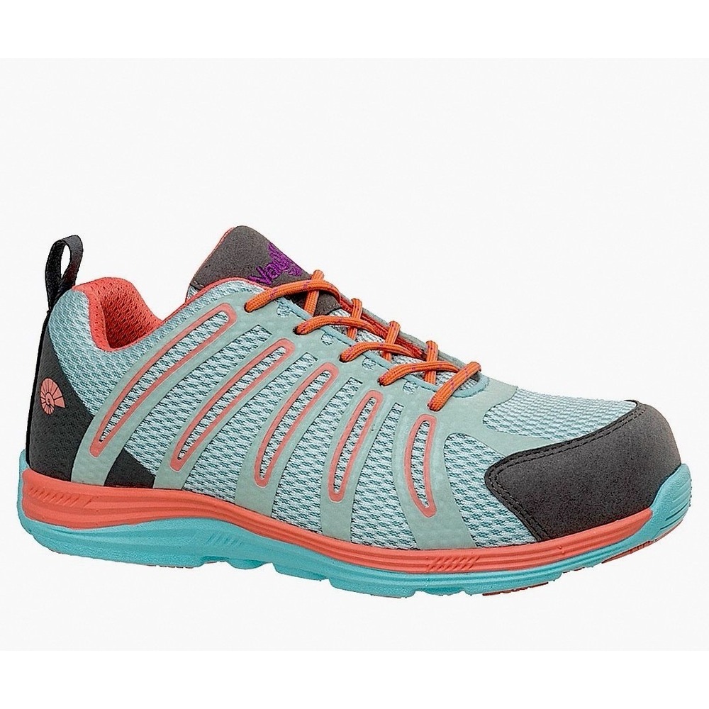 Nautilus Womens‎ 7.5 Safety Toe Work Shoes Aqua Orange Slip Resistant Sneakers